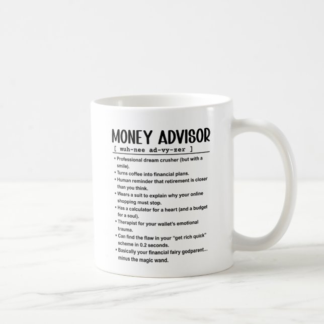 Money advisor coffee mug (Right)