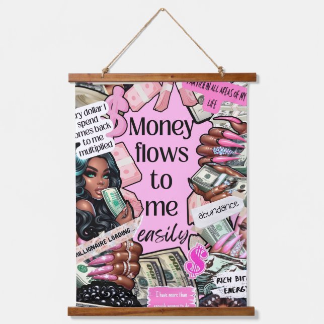Money Affirmation Wall Tapestry (Front)