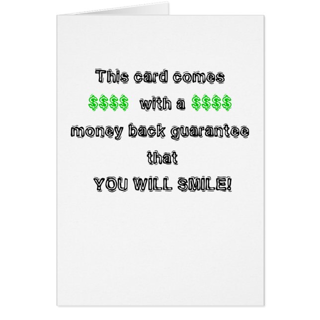 Money Back Guarantee (Front)