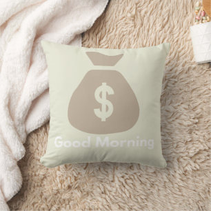 Money Bag Motivational Quote Minimalist Accent Pil Cushion
