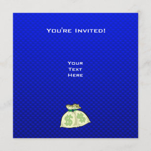 Money Bags; Blue Invitation
