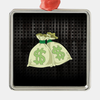 Money Bags; Rugged Metal Tree Decoration