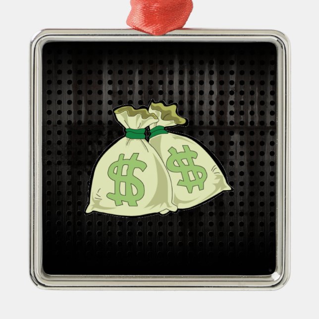 Money Bags; Rugged Metal Tree Decoration (Front)