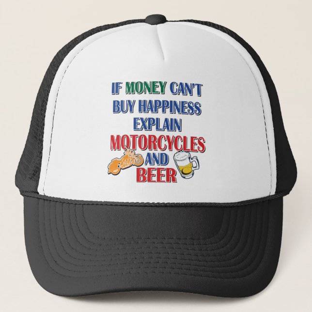 money---Beer-Motorcycle Trucker Hat (Front)