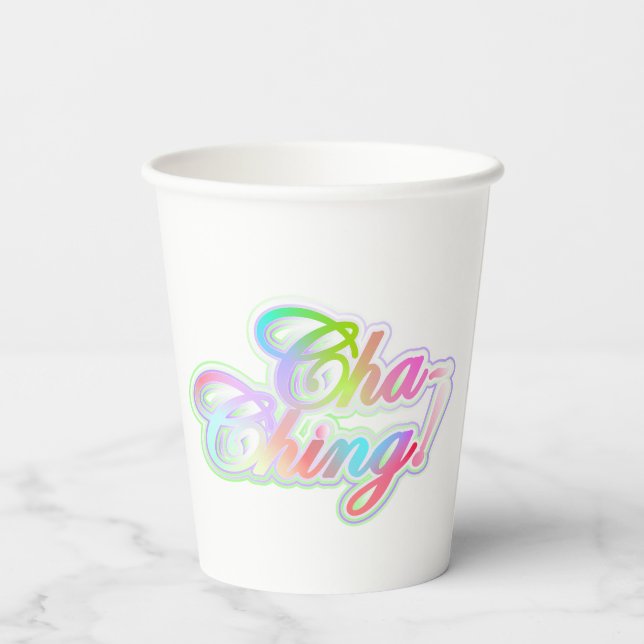 Money Blessing Typography Art Paper Cups (Back)