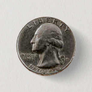 Money button. 3 cm round badge