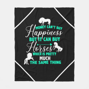 Money Can Buy Horses Mint Green   Fleece Blanket
