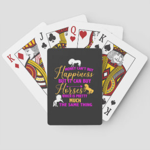 Money Can Buy Horses Purple Yellow Playing Cards