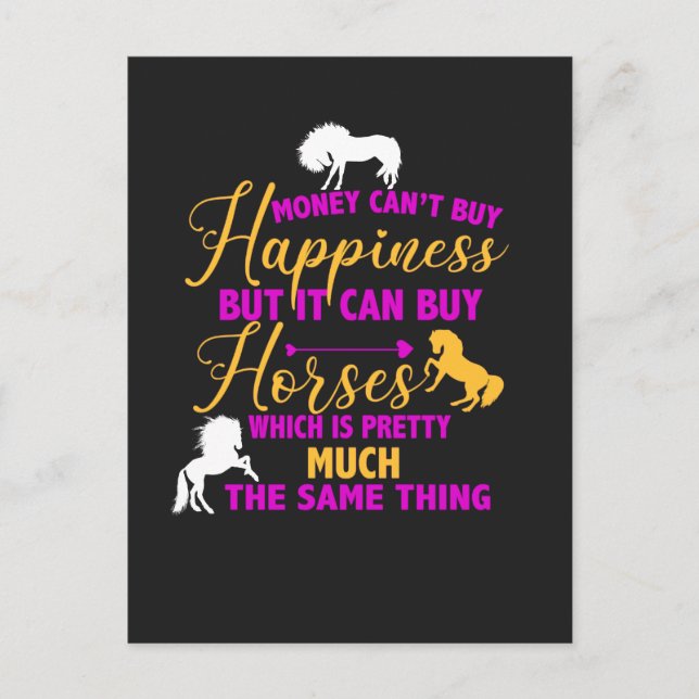 Money Can Buy Horses Purple Yellow    Postcard (Front)