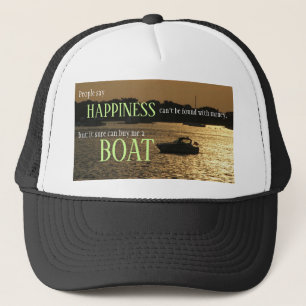 Money Can't Buy Happiness Boat On the Harbour Trucker Hat