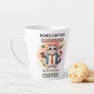 Money Can't Buy Happiness Funny Cat Lover Gift  Latte Mug