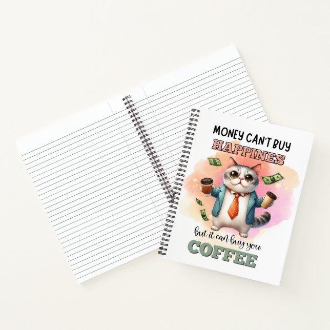 Money Can't Buy Happiness Funny Cat Lover Gift  Notebook (Inside)