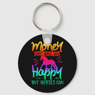 Money Cant Buy Happiness Horses Riding Colourful W Key Ring