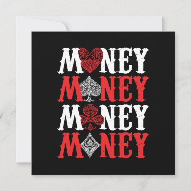 Money Casino Player Cards Poker Bluff Gambler Gift (Front)