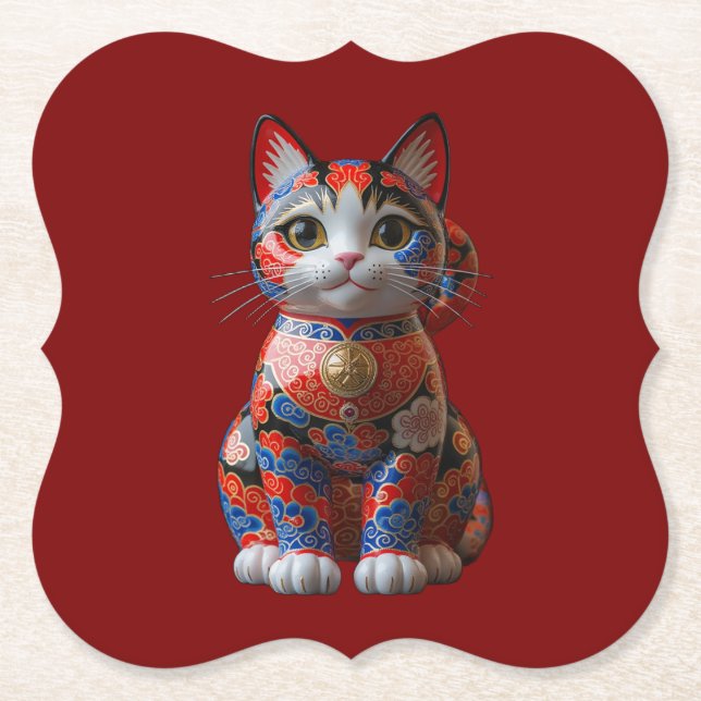 Money cat paper coaster (Front)