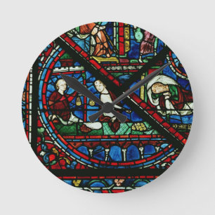 Money Changers in the Temple, detail from a window Round Clock