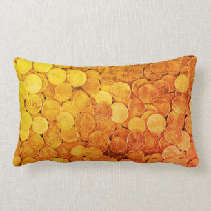 Money Cotton Throw Pillow, Lumbar Pillow 13" x 21"