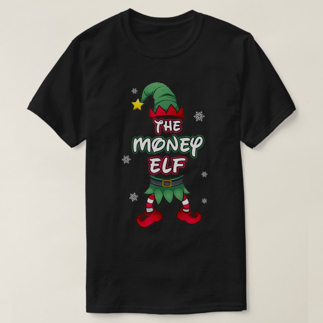 Money Elf christmas pyjamas pjs matching family gr T-Shirt (Design Front)