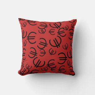 Money Euro Pattern Throw Pillow Cushion