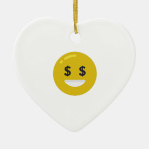 money eye emoji ceramic tree decoration