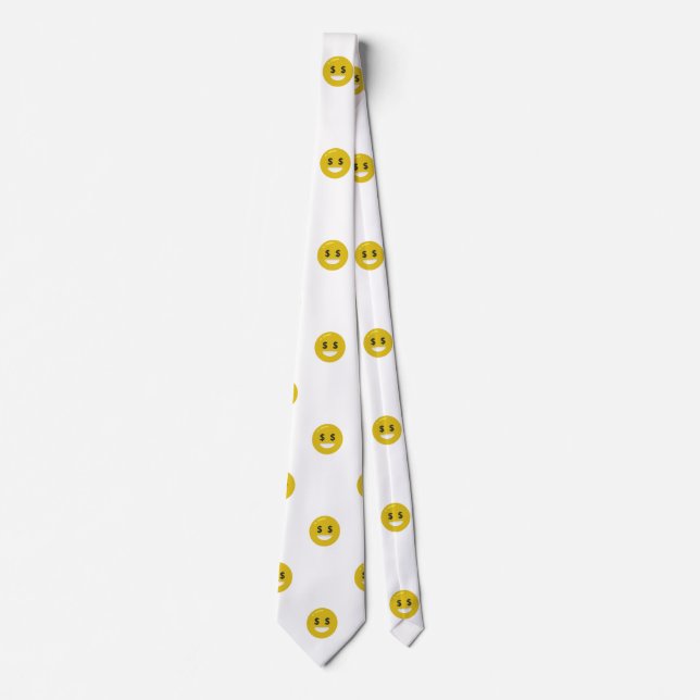 money eye emoji menswear mens necktie neck tie (Front)