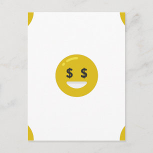 money eye emoji postcard