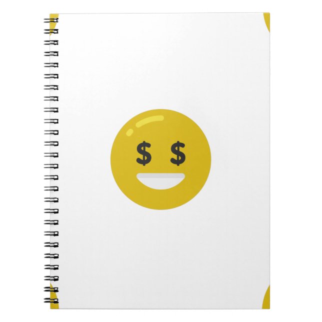 money eye emoji spiral notebook (Front)