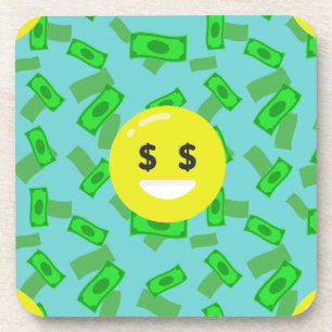 money eyed emoji coaster