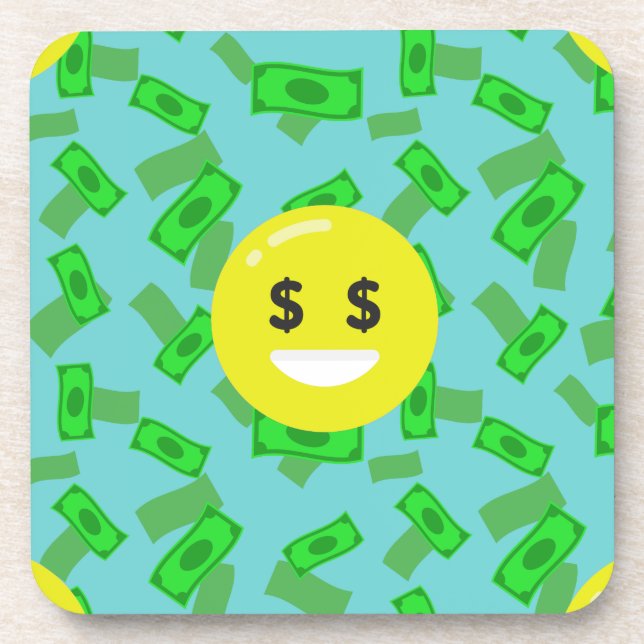 money eyed emoji coaster (Front)