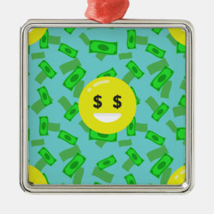 money eyed emoji metal tree decoration