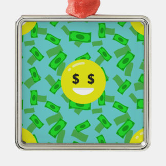 money eyed emoji metal tree decoration