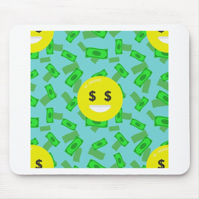 money eyed emoji mouse pad (Front)