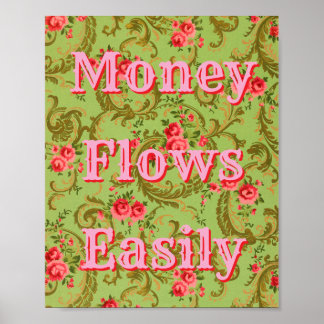 Money Flows Easily Money Affirmation Manifestation Poster