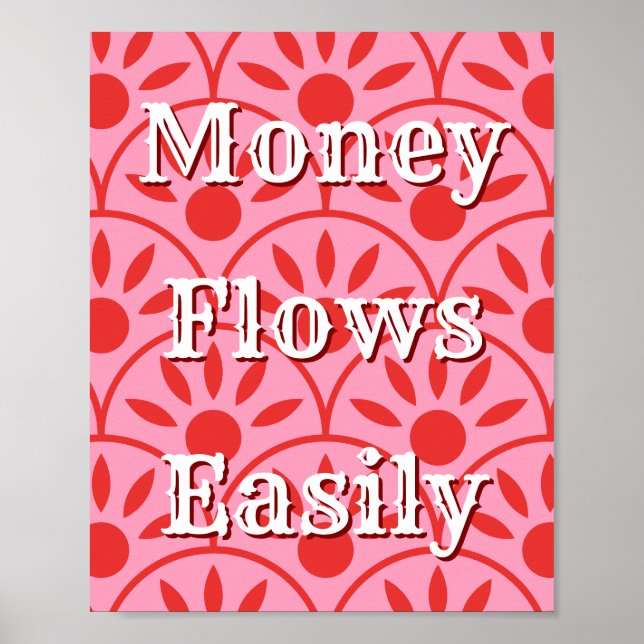 Money Flows Easily Money Affirmation Manifestation Poster (Front)