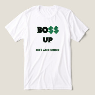 MONEY GREEN WHITE MOTVATIONAL BOSS UP GRAPHIC MEN Tri-Blend SHIRT