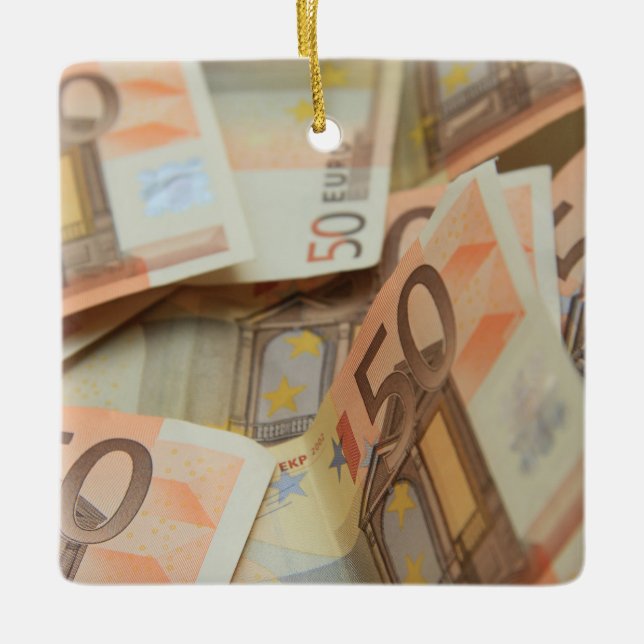 Money grows on trees! ceramic ornament (Front)