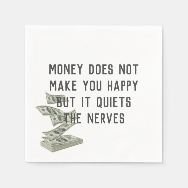 Money Happiness Quote Napkin (Front)