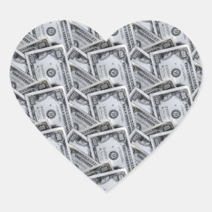 MONEY  HEART STICKER