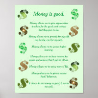 Money is good, positive statements dollar signs