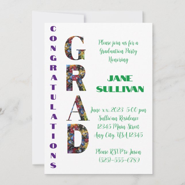 Money Lei Congratulations GRAD invitation (Front)