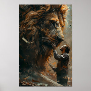 Money Lion: Unique Poster Featuring a Lion Made of