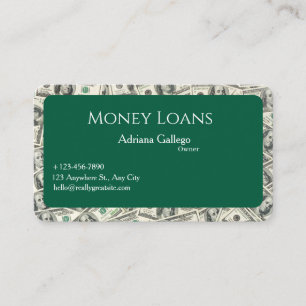 money loans Business card (editable)
