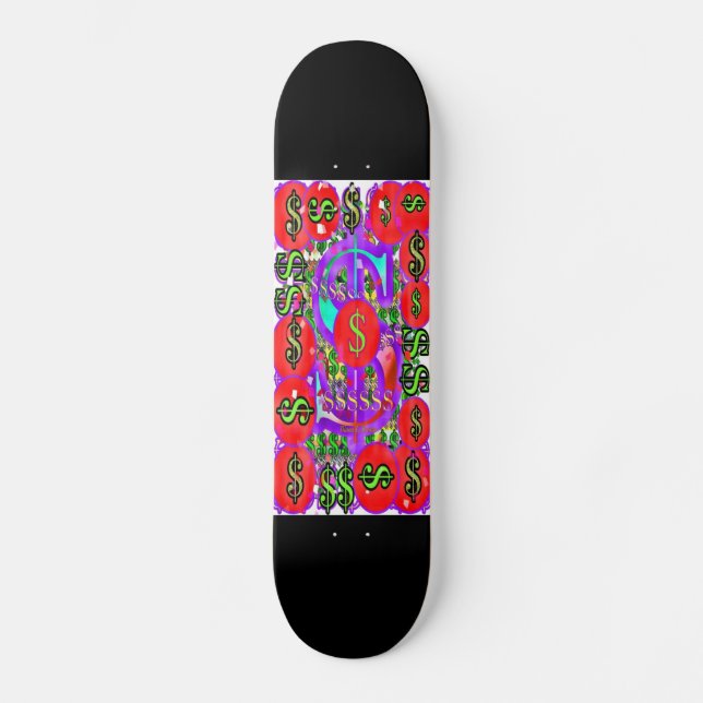 Money Logo Black  Skateboard (Front)