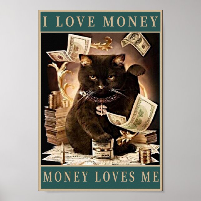 Money love quote vintage  poster (Front)