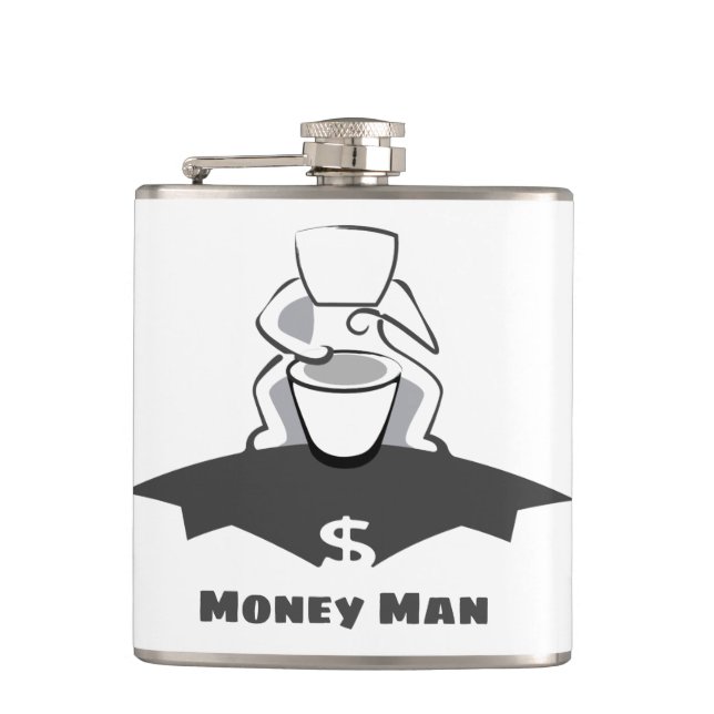 Money  Man Hip Flask (Front)