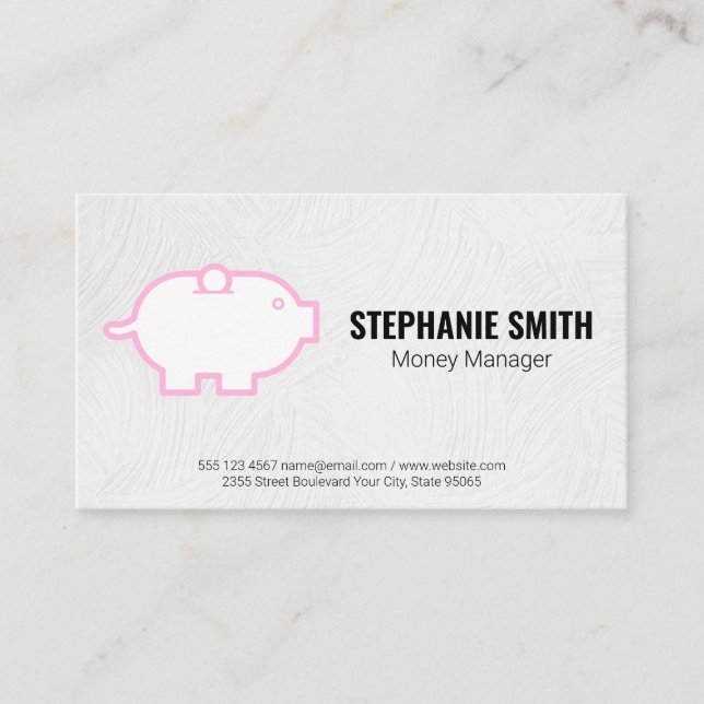 Money Manager | Piggy Bank Icon Business Card (Front)