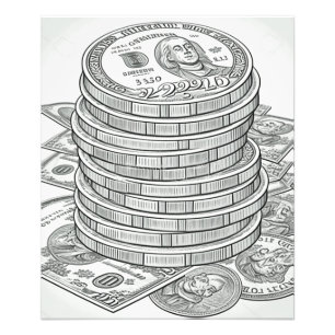 Money Money Money Coloring Poster