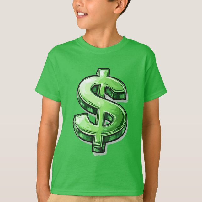 Money Moves: Bold Dollar Sign T-Shirt for Hustlers (Front)