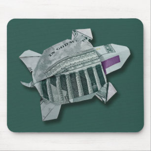 Money Origami $50 Turtle Mouse Pad