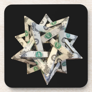 Money Origami Five Intersecting Tetrahedra Coaster
